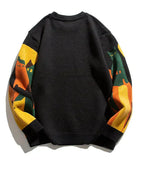 Cat Print Jumper Novelty Knit Round Neck Long Sleeve