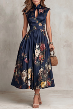 Floral Keyhole Midi Dress