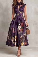 Floral Keyhole Midi Dress