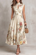 Floral Keyhole Midi Dress