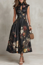 Floral Keyhole Midi Dress
