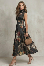 Floral Keyhole Midi Dress