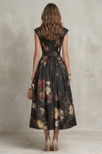Floral Keyhole Midi Dress