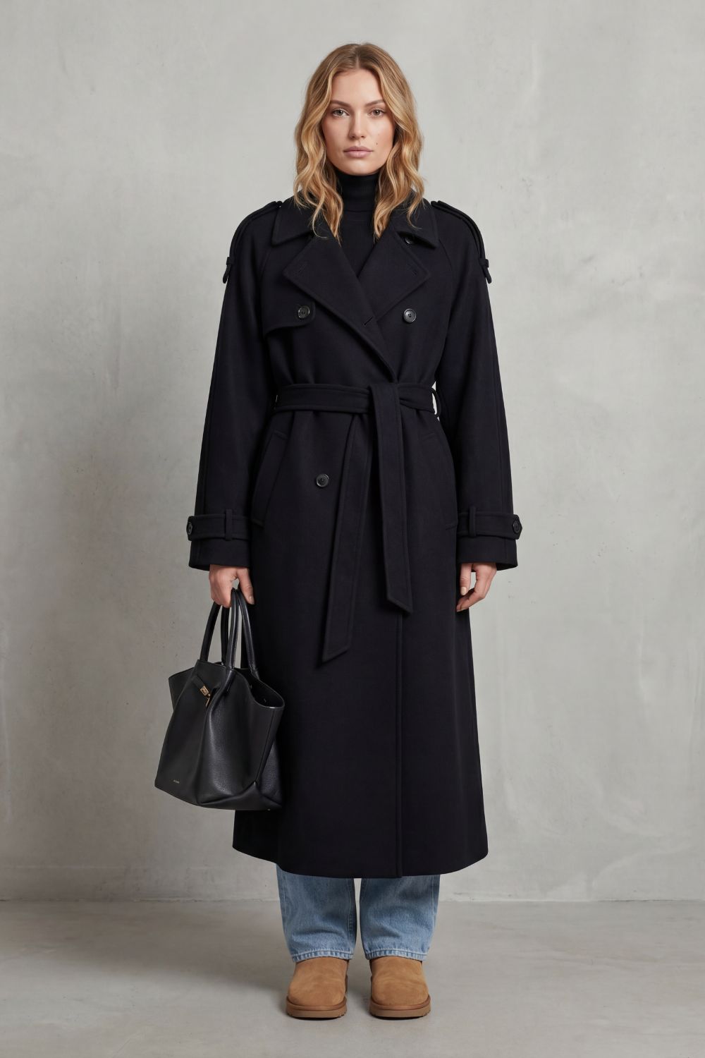 Oversized Wool Trench Coat