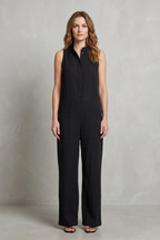 Relaxed Sleeveless Wide-Leg Jumpsuit