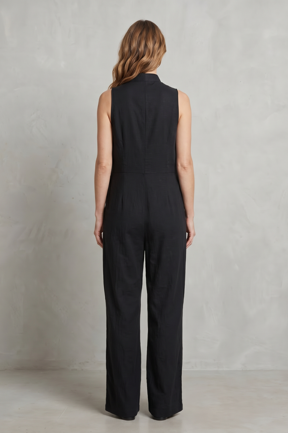 Relaxed Sleeveless Wide-Leg Jumpsuit