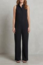 Relaxed Sleeveless Wide-Leg Jumpsuit