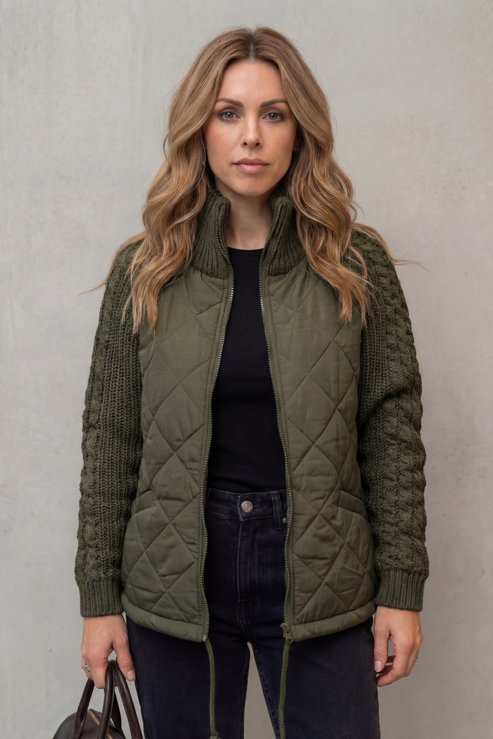 Knit Quilted Puffer Jacket