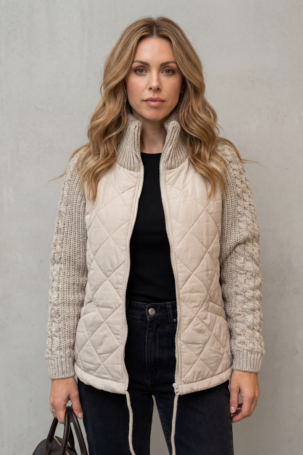 Knit Quilted Puffer Jacket