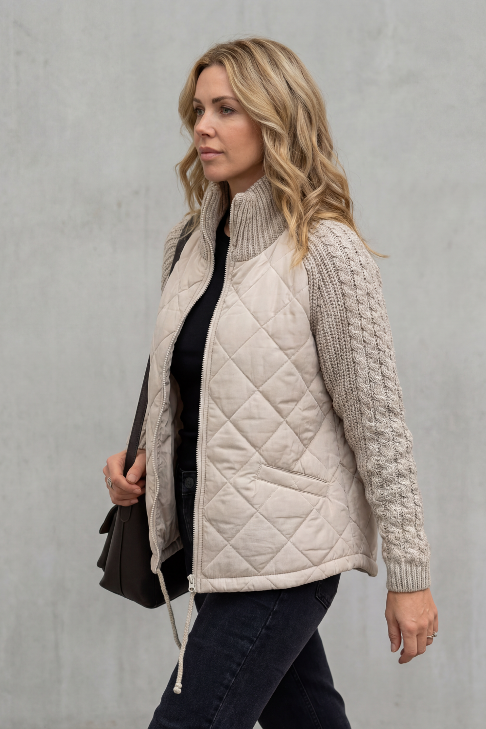Knit Quilted Puffer Jacket