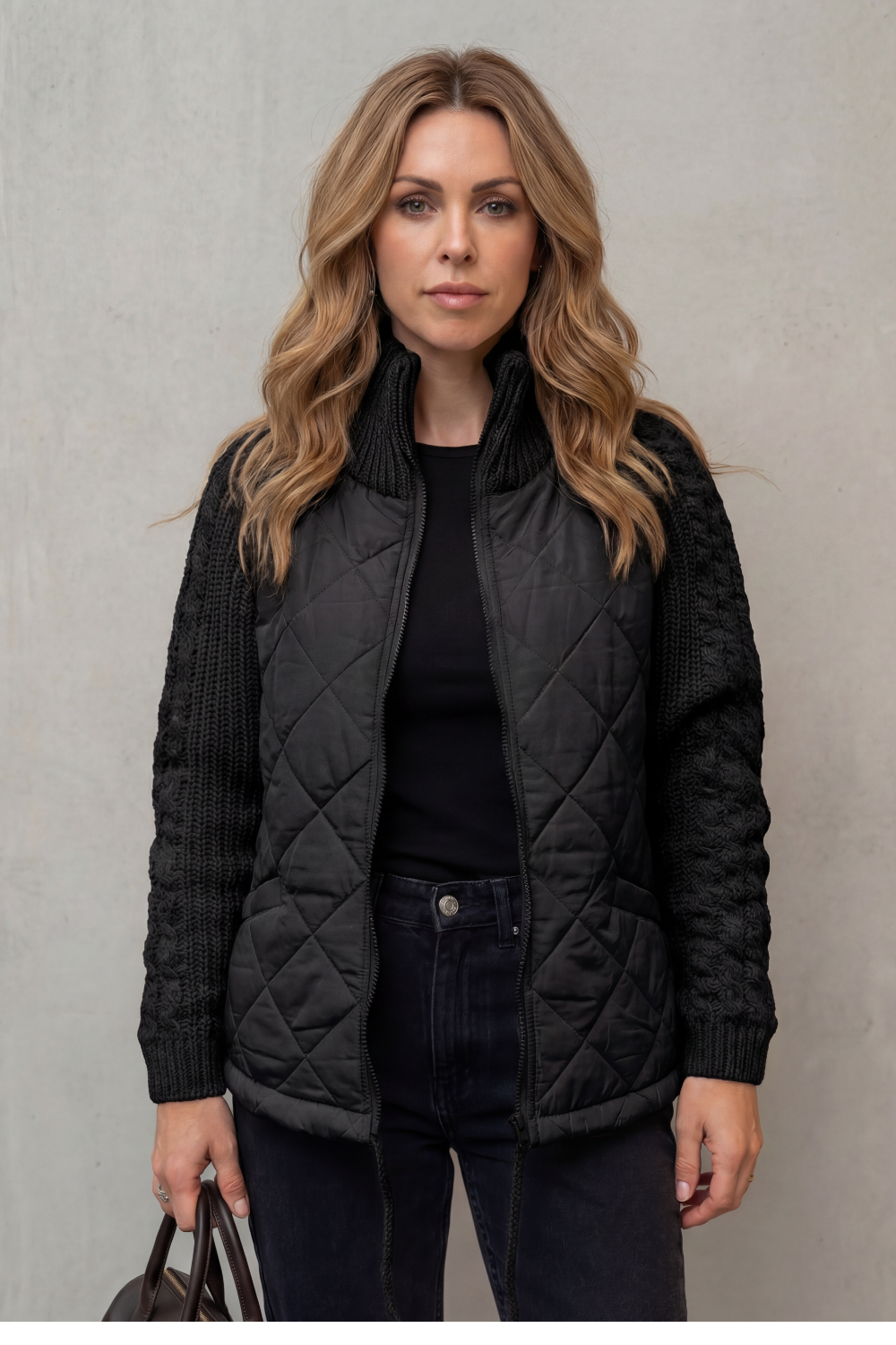 Knit Quilted Puffer Jacket