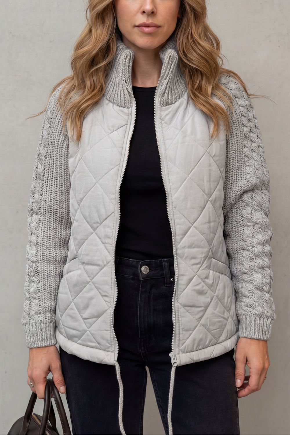 Knit Quilted Puffer Jacket
