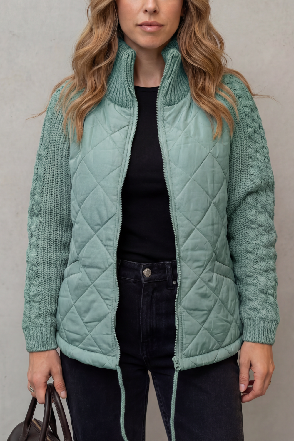 Knit Quilted Puffer Jacket