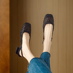 Slingback Sandals Braided Woven Block Heel Elegant
