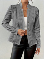 Structured Blazer Button Front Tailored Formal