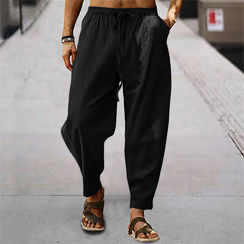 Mens Lightweight Summer Trousers Loose Breathable