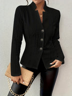 Structured Blazer Button Front Tailored Formal