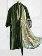 Satin Floral Cardigan Pyjama Set Waist Belt