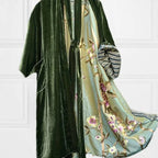 Satin Floral Cardigan Pyjama Set Waist Belt