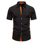 Mens Short Sleeve Shirt Modern Cut Cotton Casual