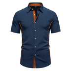 Mens Short Sleeve Shirt Modern Cut Cotton Casual