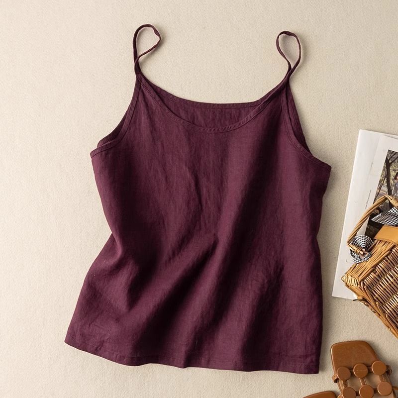 Linen Camisole Top Lightweight Sleeveless Summer