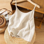 Linen Camisole Top Lightweight Sleeveless Summer