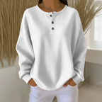 Waffle Knit Jumper Textured Round Neck Long Sleeve Relaxed