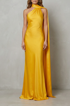 Halter Satin Mermaid Gown