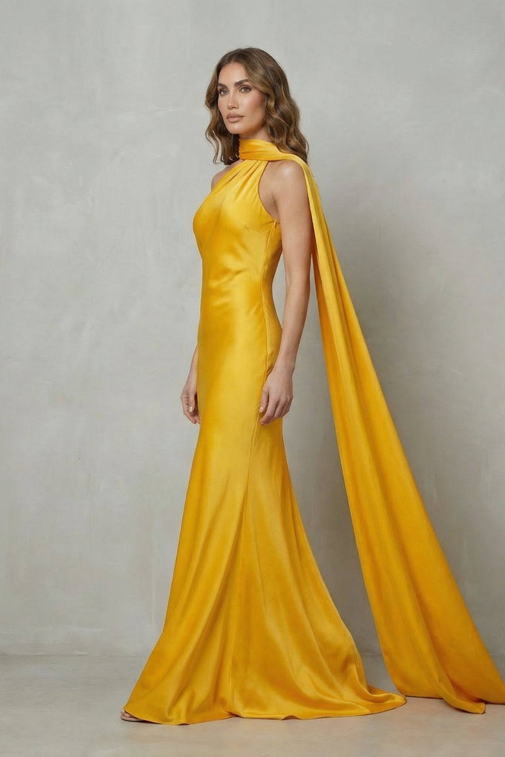 Halter Satin Mermaid Gown