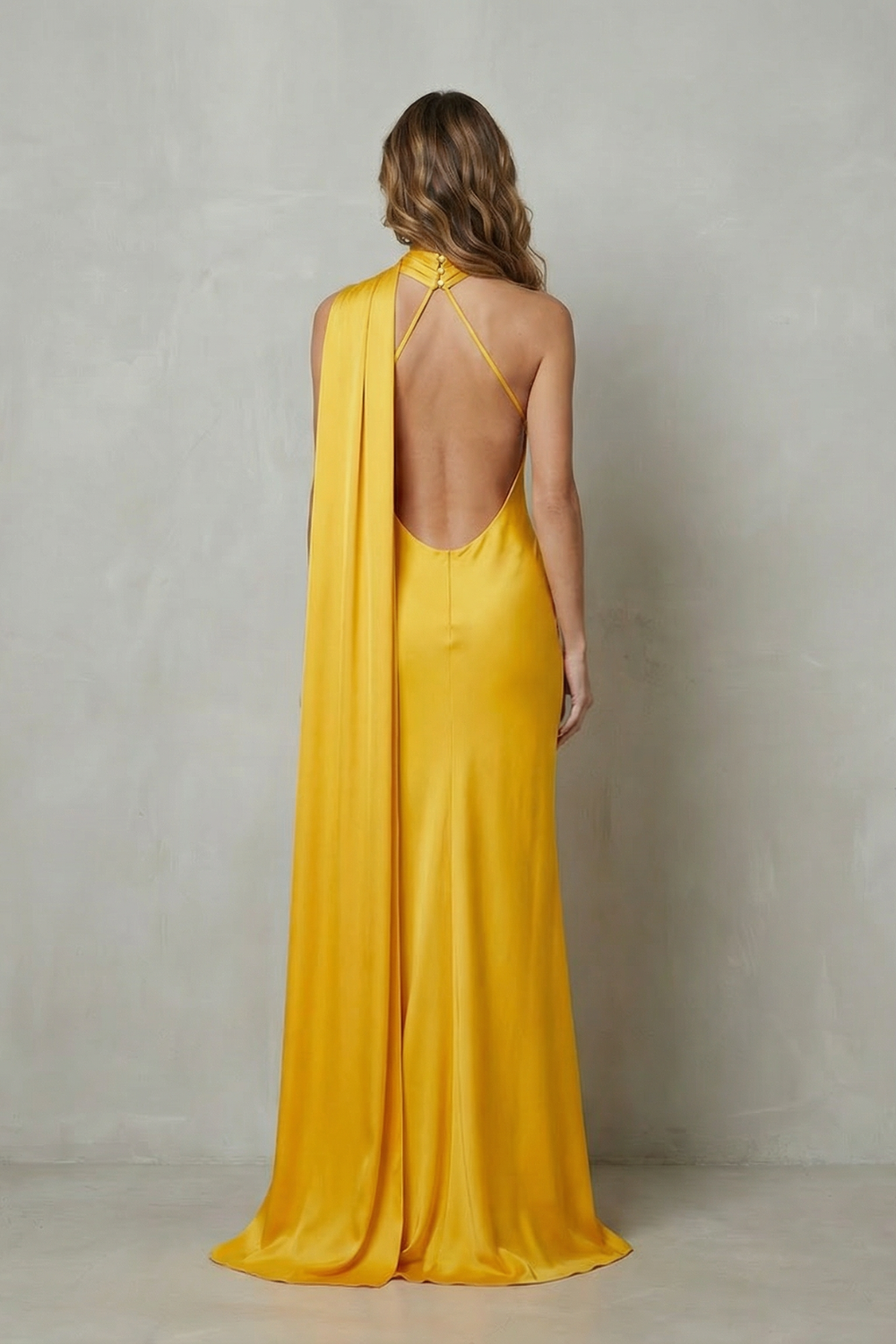 Halter Satin Mermaid Gown