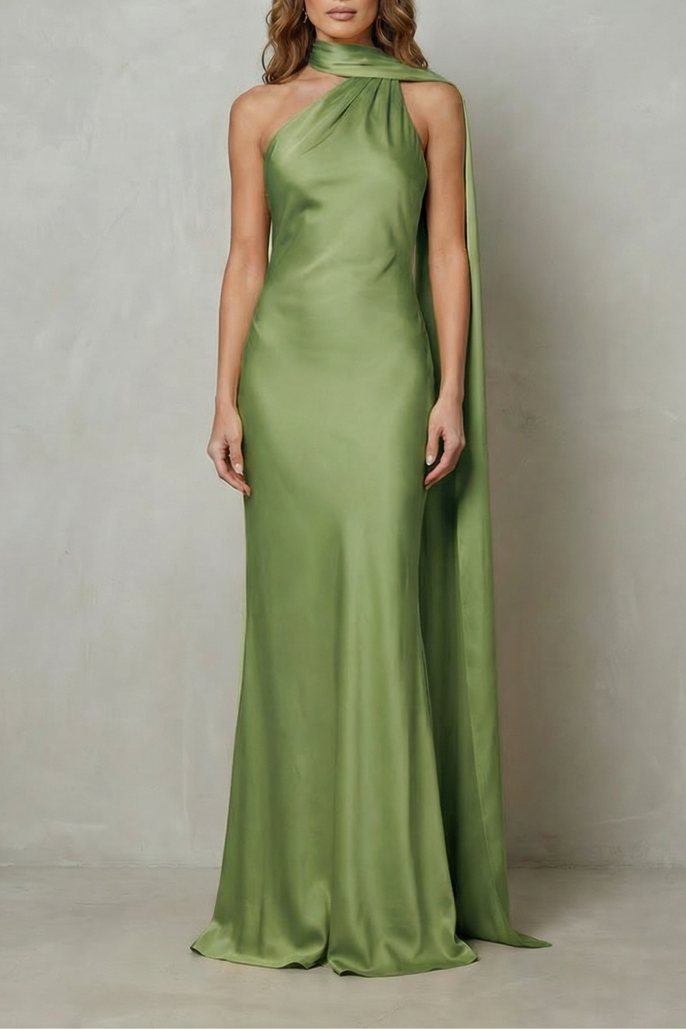 Halter Satin Mermaid Gown