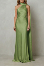 Halter Satin Mermaid Gown