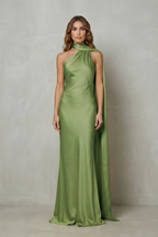 Halter Satin Mermaid Gown