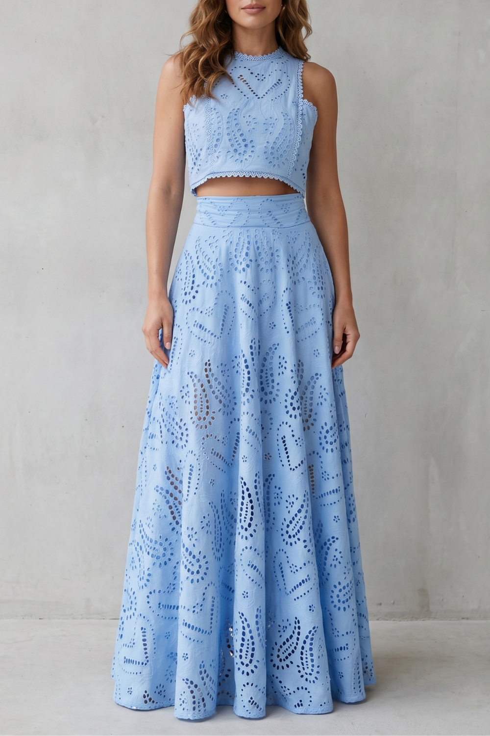 Parivelle – Embroidered lace elegance – Skirt set