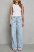 Floor Length High-Waist Wide-Leg Jeans