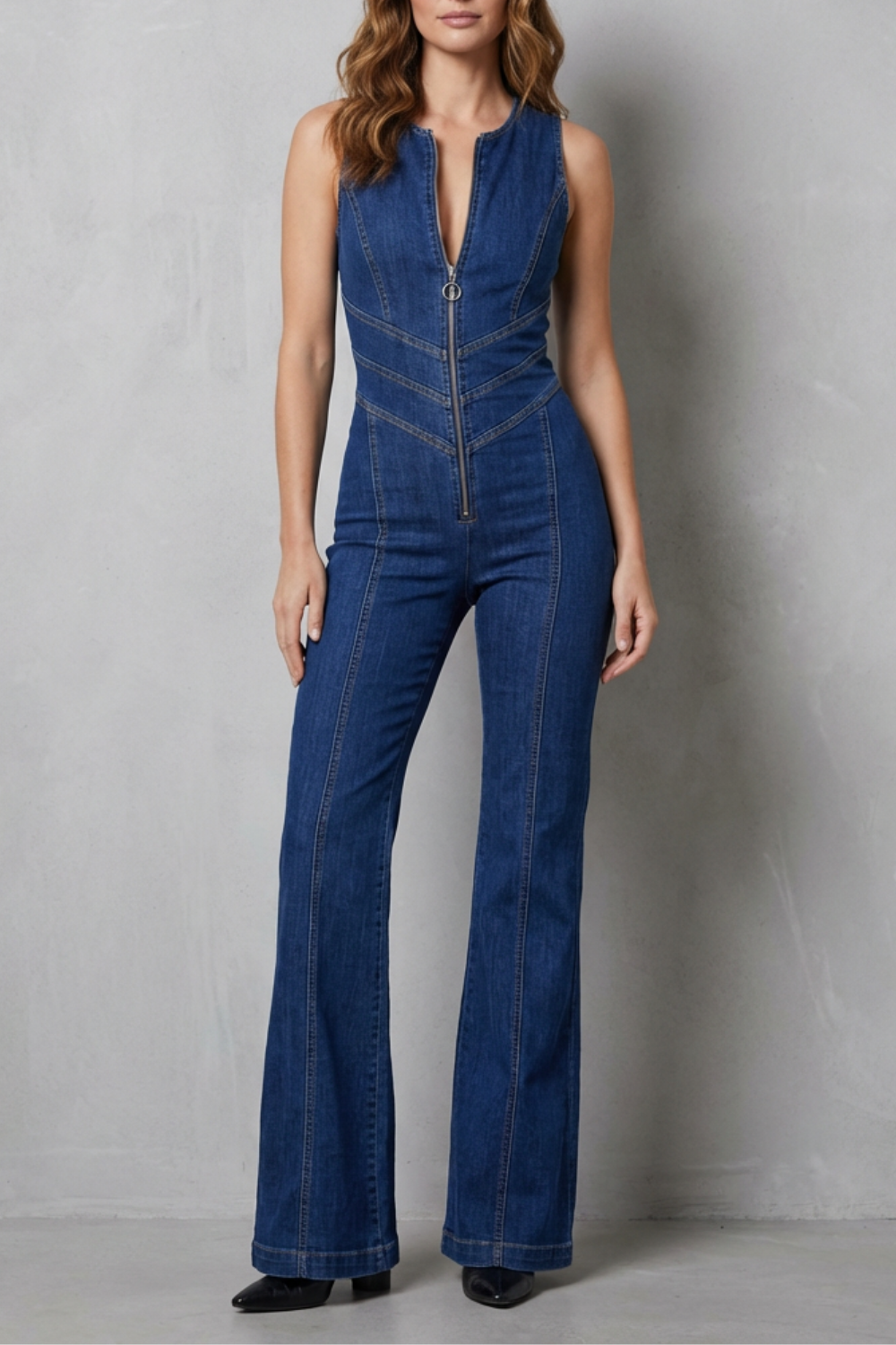 Zip Denim Jumpsuit