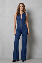Zip Denim Jumpsuit