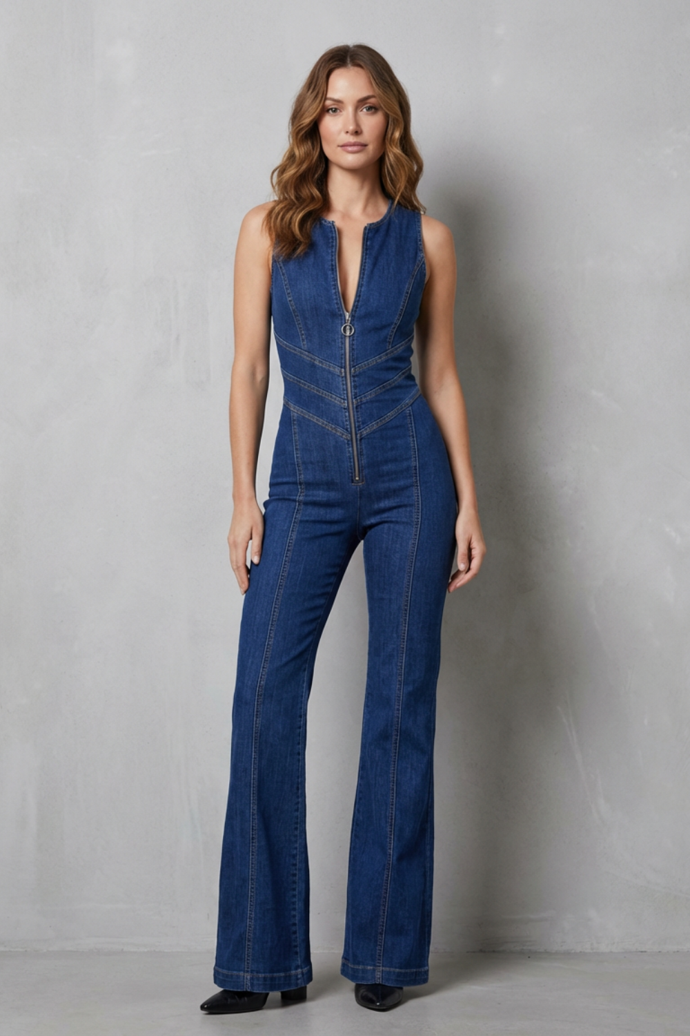 Zip Denim Jumpsuit