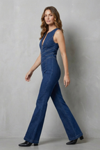 Zip Denim Jumpsuit