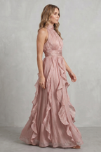 Chiffon Ruffle Maxi Dress