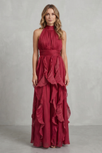 Chiffon Ruffle Maxi Dress