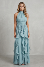 Chiffon Ruffle Maxi Dress