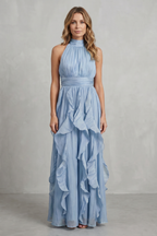 Chiffon Ruffle Maxi Dress