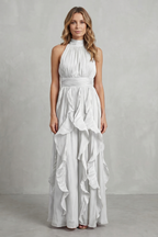 Chiffon Ruffle Maxi Dress