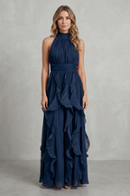 Chiffon Ruffle Maxi Dress