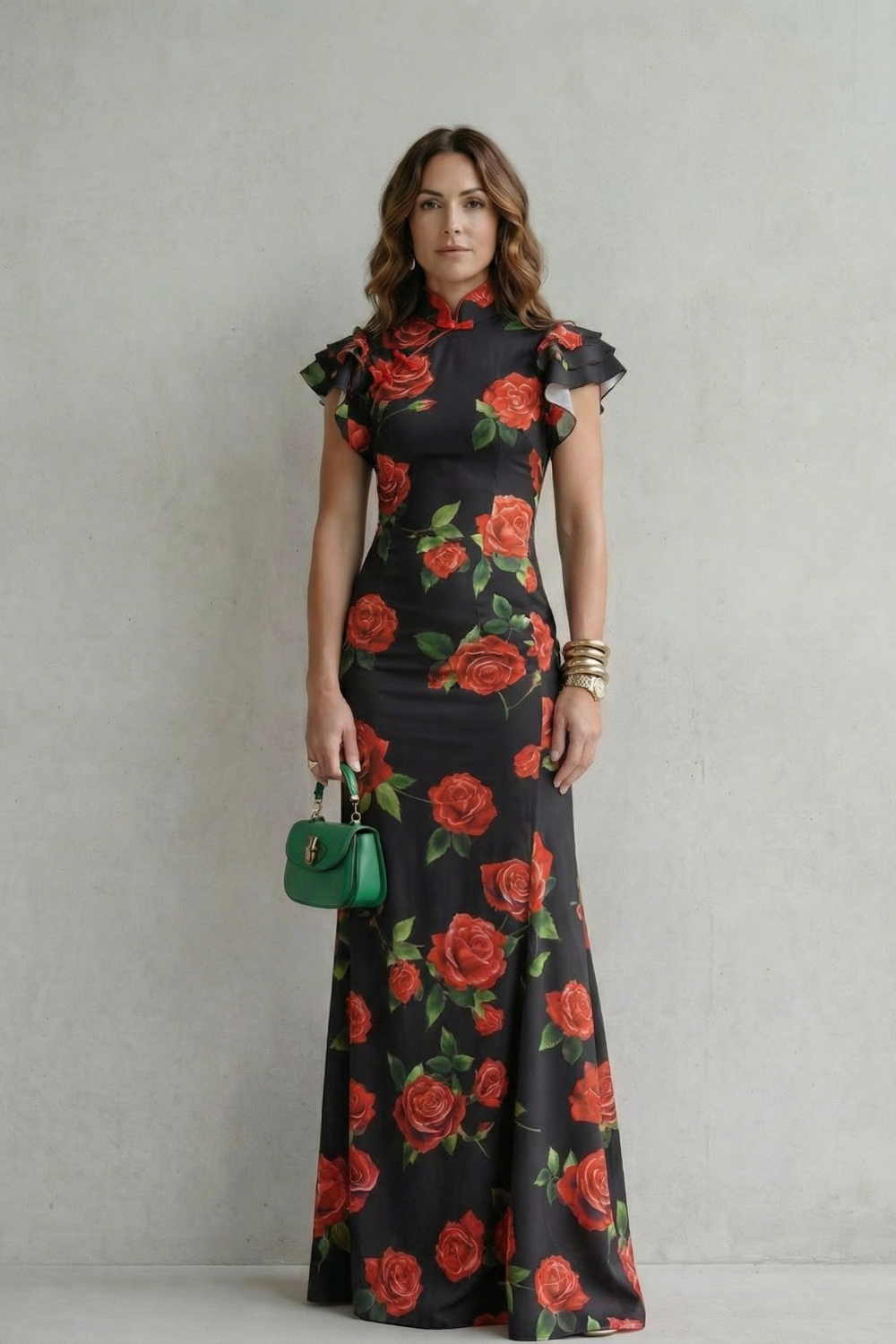 Rosavelle – Romantic rose print – Maxi dress