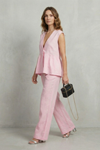 V Neck Sleeveless Top And Trouser Set