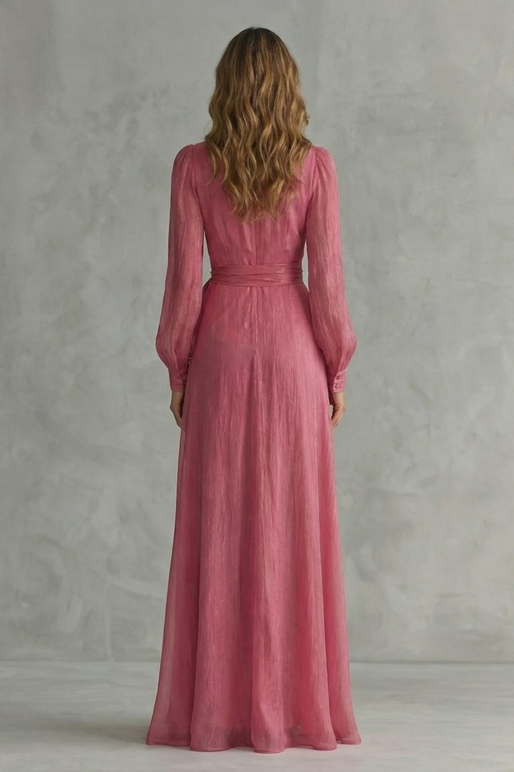 V Neck Chiffon Maxi Dress