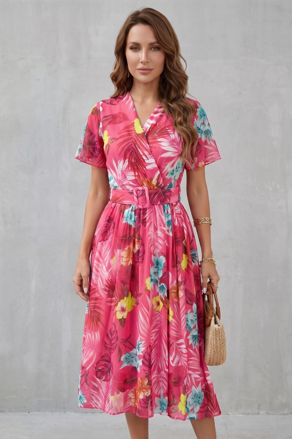 Rosévara – Tropical floral charm – Midi dress